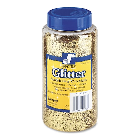 Pacon Spectra Glitter, .04 Hexagon Crystals, Gold, 16 oz Shaker-Top Jar 91780